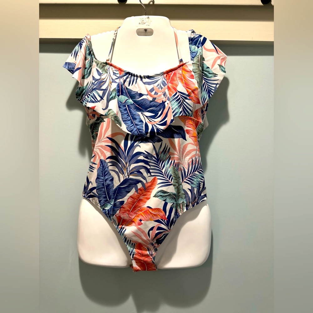Raisins Tropical Print one piece swimsuit size Large